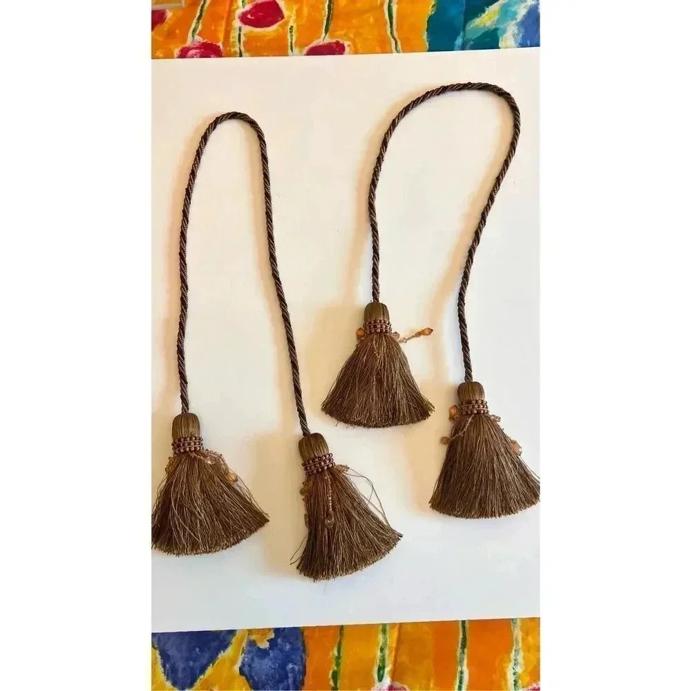 Vintage‎ handmade Twine Polyester Fringe Curtain Holders Decoration Hanging Rope